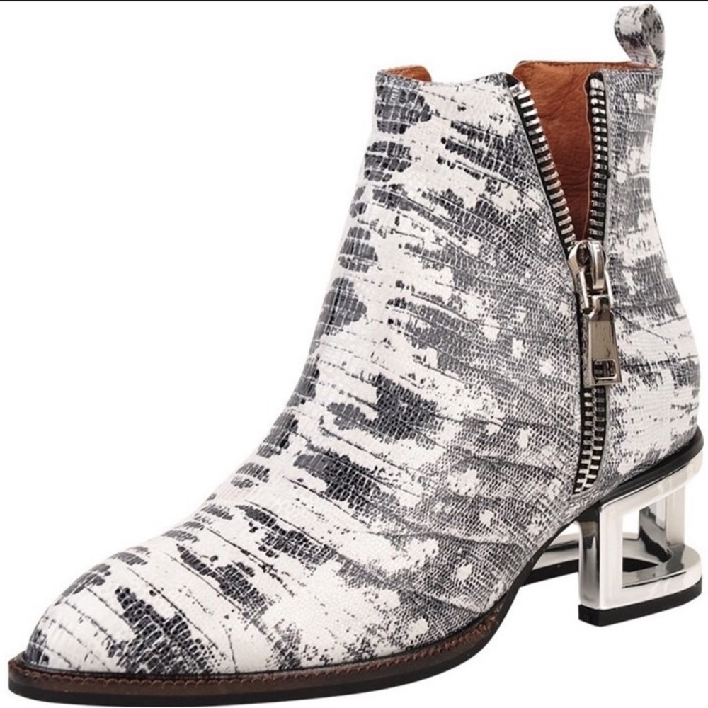 Jeffrey Campbell Boone Leather Boot - Cowboy Boot Snake Skin Sz 8